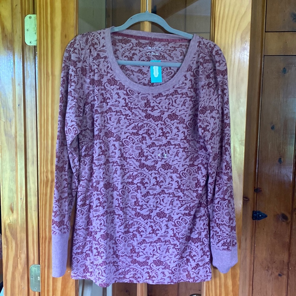 Burn out long sleeve tee shirt